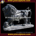 garden decoration life size black marble lion sculpture